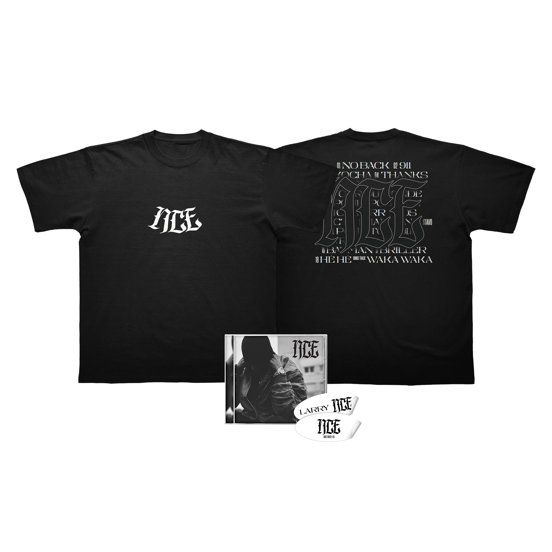 PACK CD "NCE" ÉDITION NOIRE + T-SHIRT + STICKERS